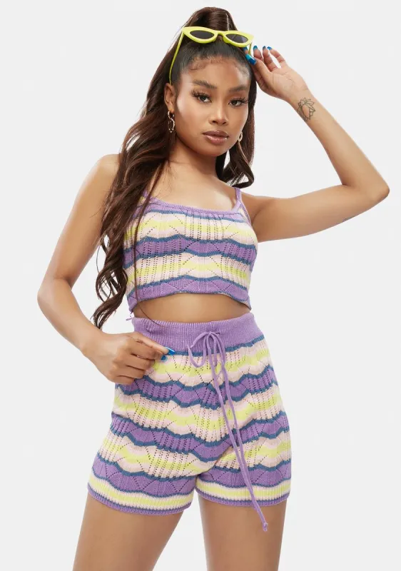 Waiting On Tomorrow Striped Knit Set sold by Dolls Kill