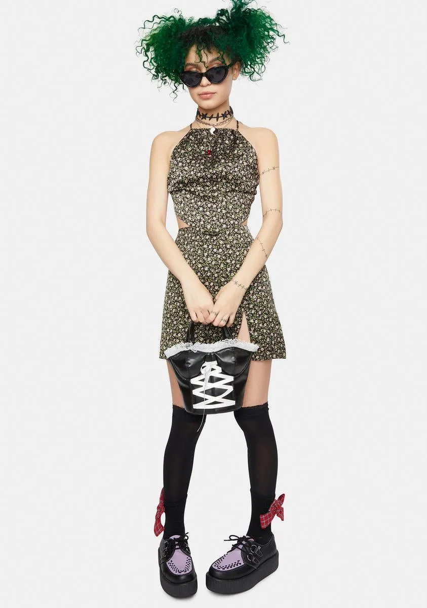 Black Floral Halter Top sold by Dolls Kill product image thumbnail 3