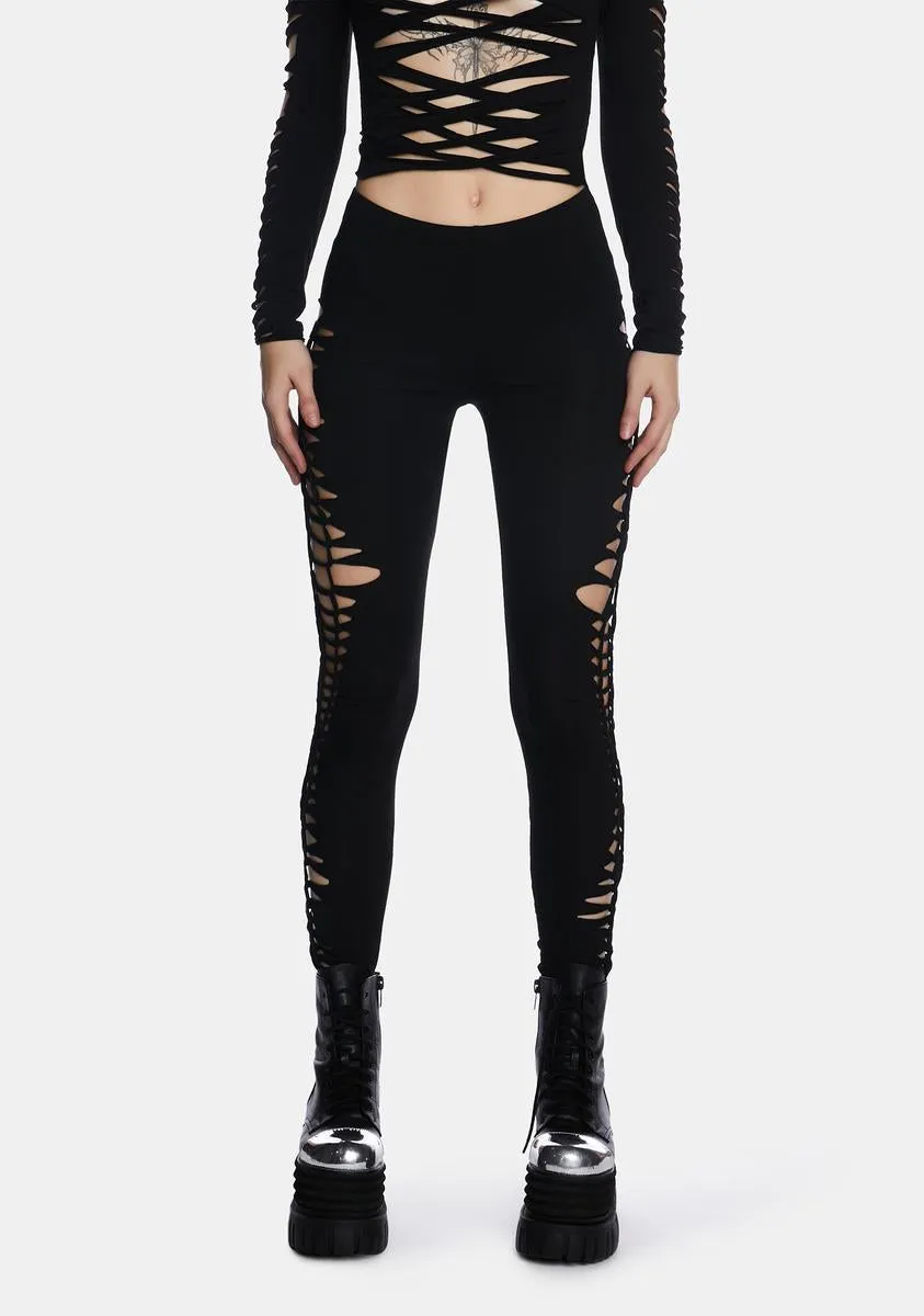 Deviant Curfew Cut-Out Leggings sold by Dolls Kill