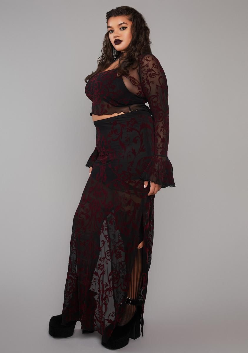 Plus Death Unites Us Maxi Skirt sold by Dolls Kill product image thumbnail 3