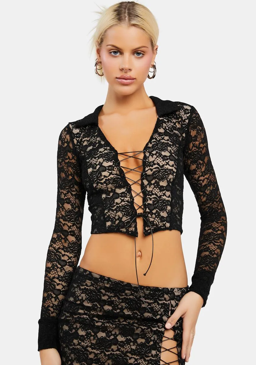 Clyde Lace-Up Shirt sold by Dolls Kill