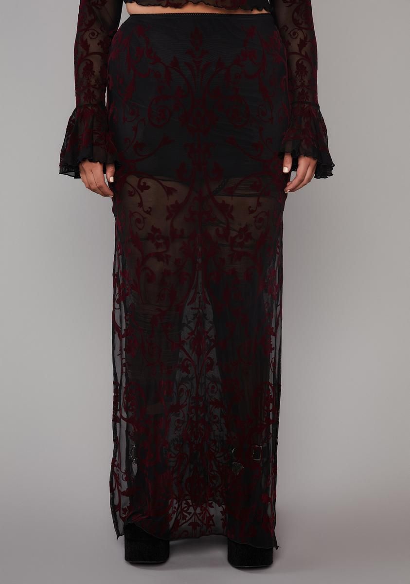 Plus Death Unites Us Maxi Skirt sold by Dolls Kill