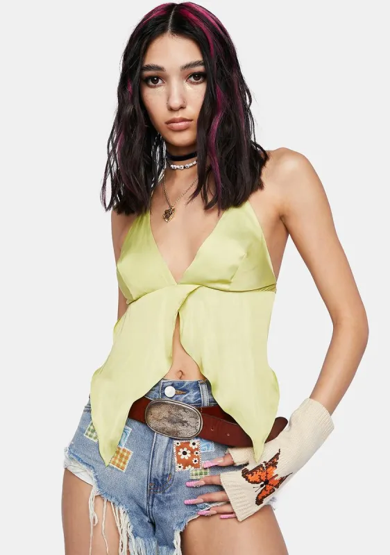 Satin Halter Top sold by Dolls Kill