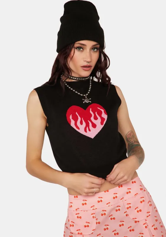 Loretta Burning Heart Tank sold by Dolls Kill