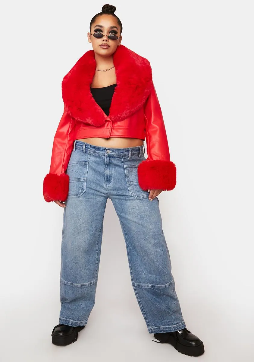 Red Plus Giselle Faux Fur Coat sold by Dolls Kill product image thumbnail 3