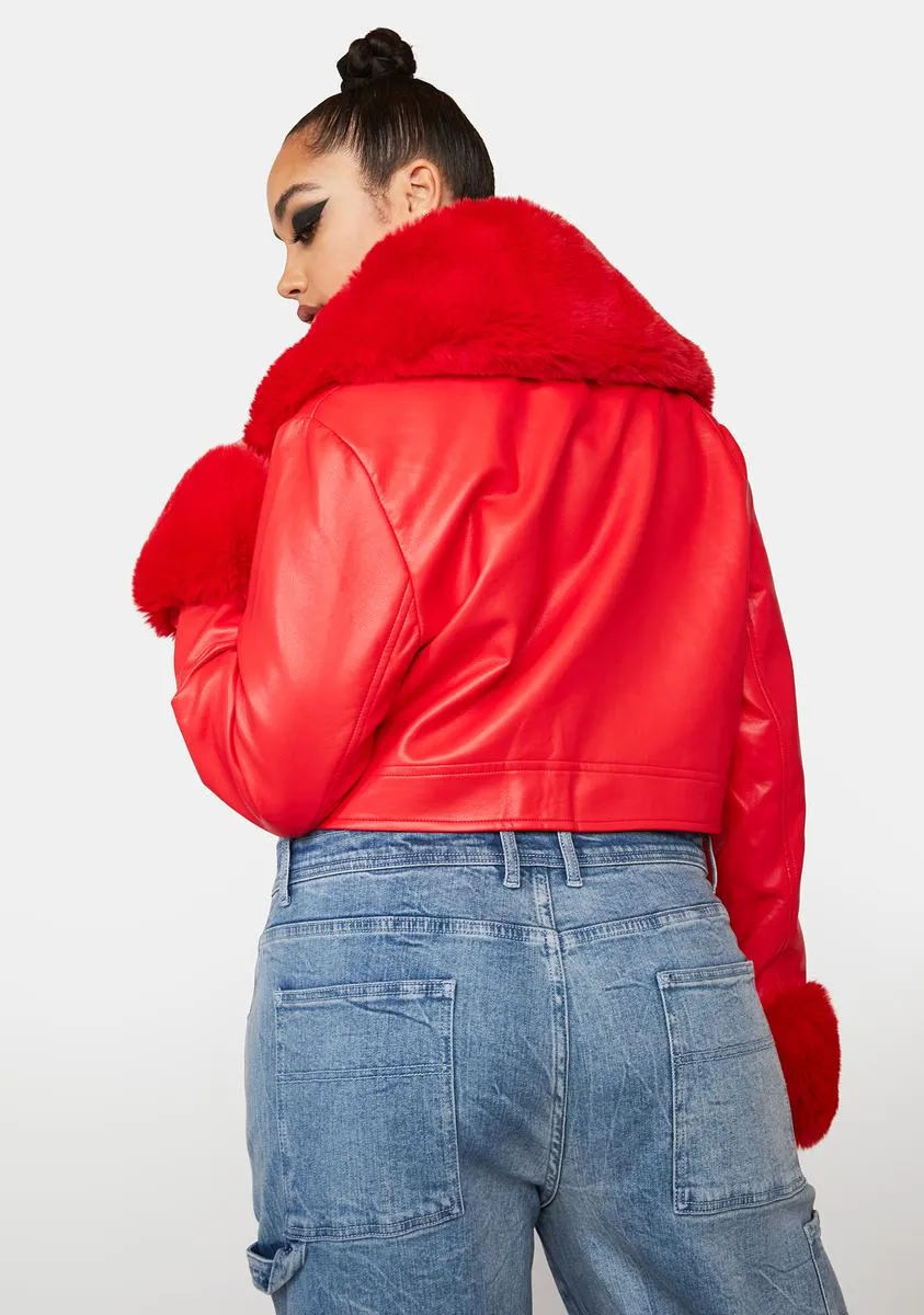 Red Plus Giselle Faux Fur Coat sold by Dolls Kill product image thumbnail 4