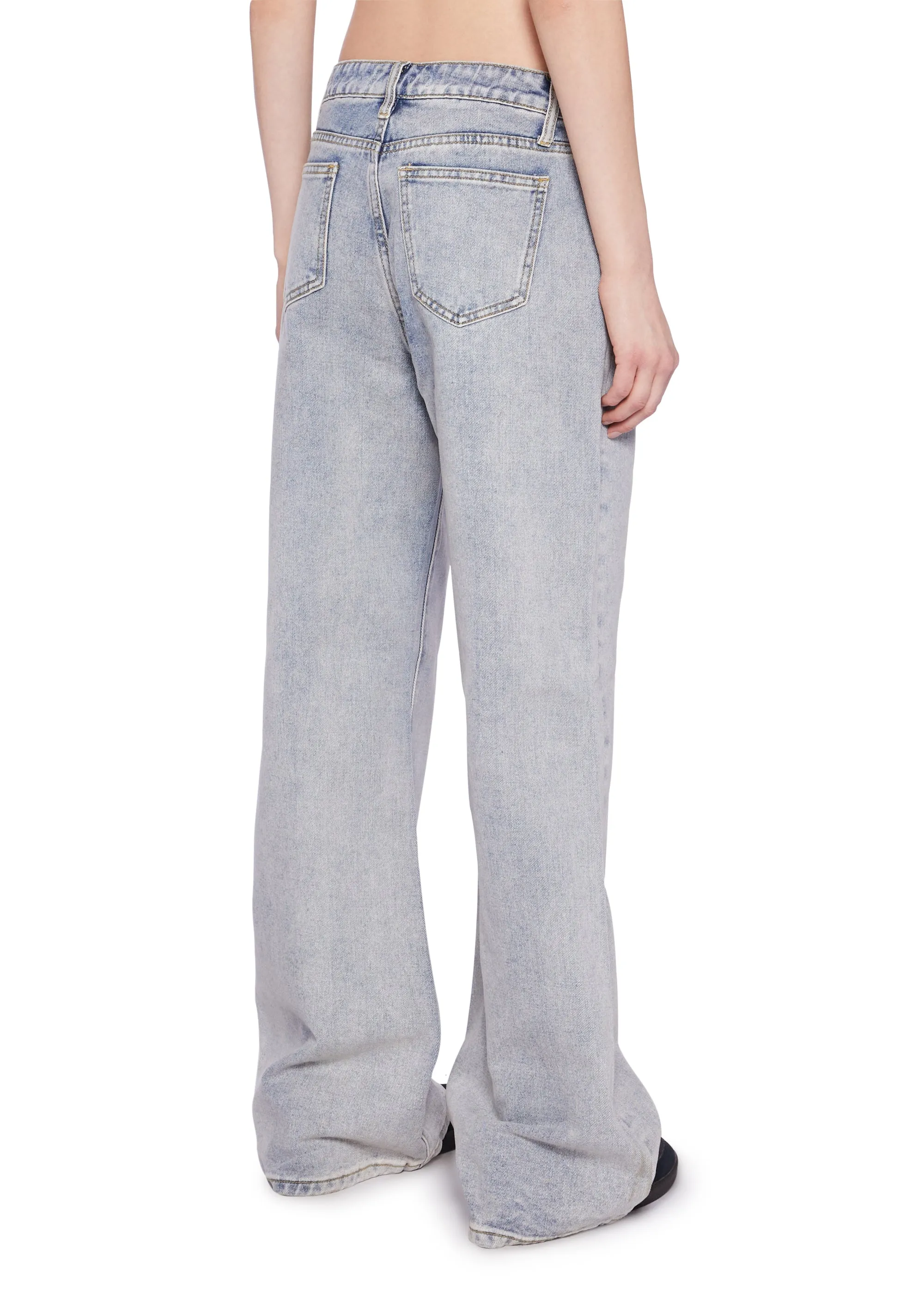 High Rise Wide Leg Palazzo Denim Jeans sold by Dolls Kill product image thumbnail 3