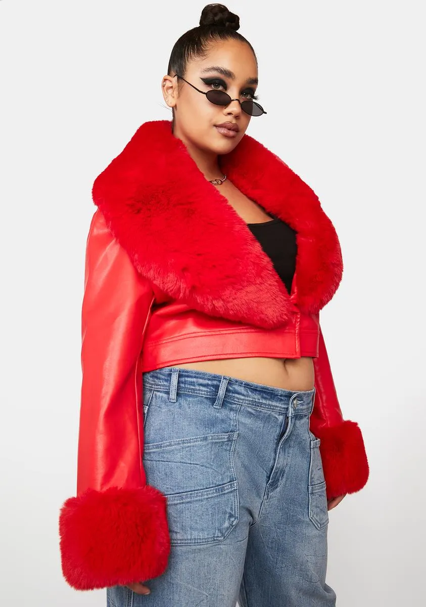 Red Plus Giselle Faux Fur Coat sold by Dolls Kill product image thumbnail 2
