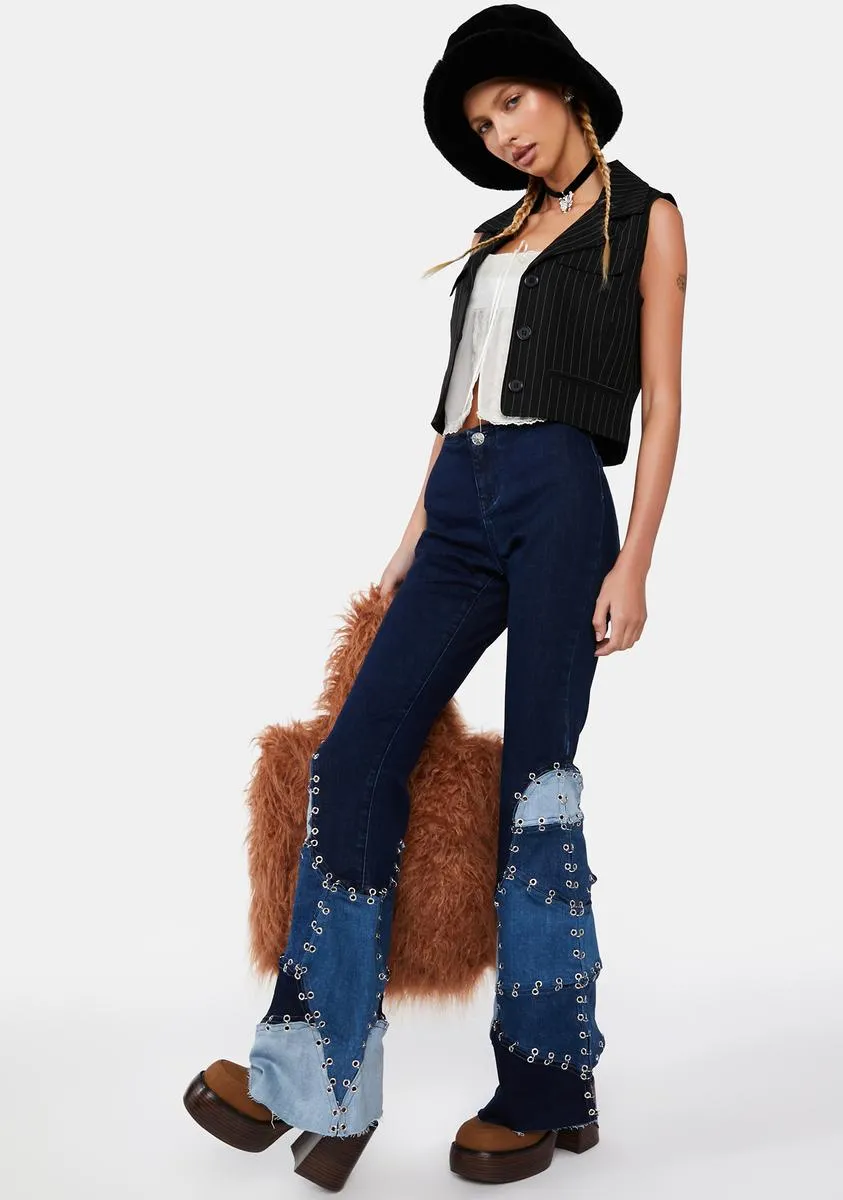 Passport Approved Patchwork Flares sold by Dolls Kill product image thumbnail 2