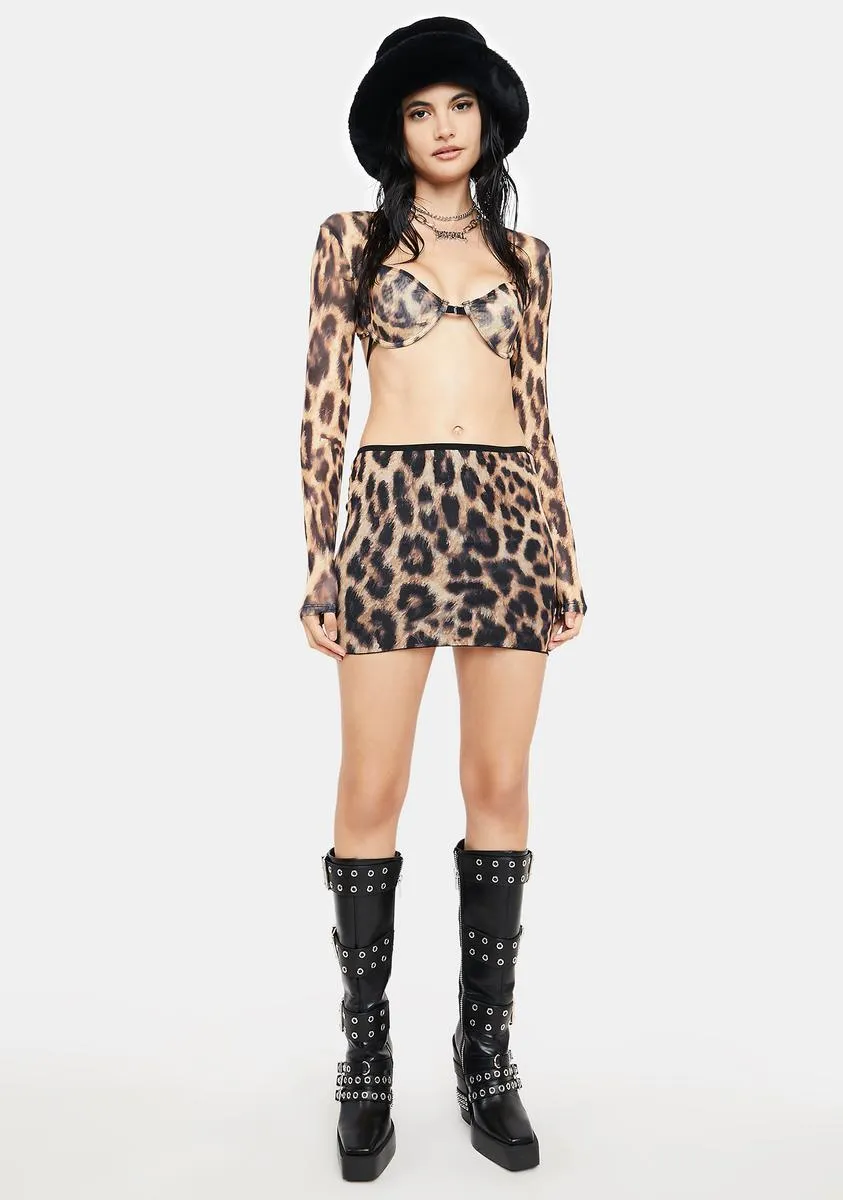 Minx Leopard Mini Skirt sold by Dolls Kill product image thumbnail 3