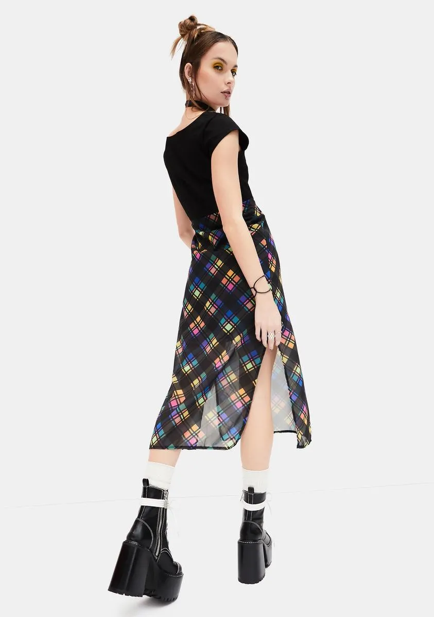 Runaway Bliss Plaid Midi Dress sold by Dolls Kill product image thumbnail 4