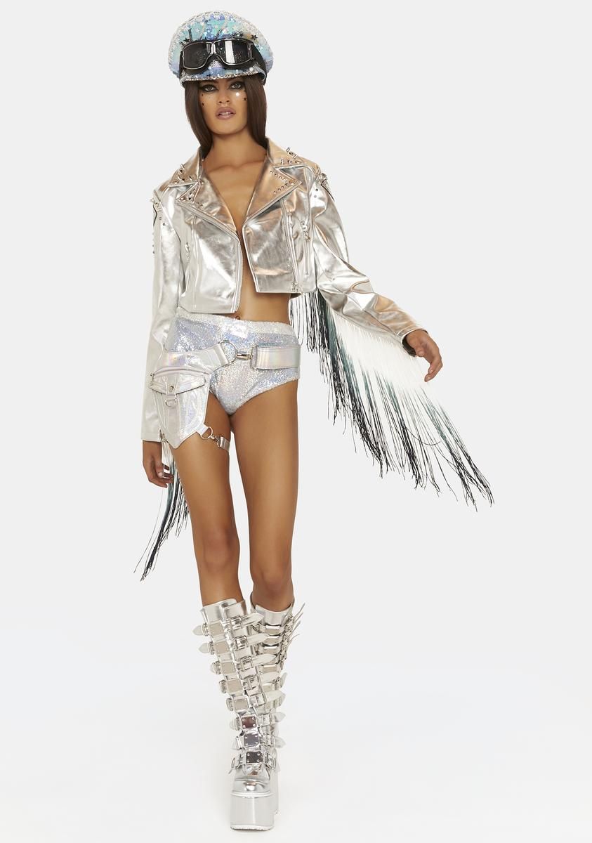 Euphoric Visions Fringe Moto Jacket sold by Dolls Kill product image thumbnail 3