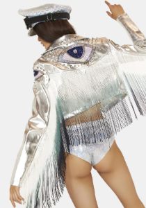 Euphoric Visions Fringe Moto Jacket sold by Dolls Kill