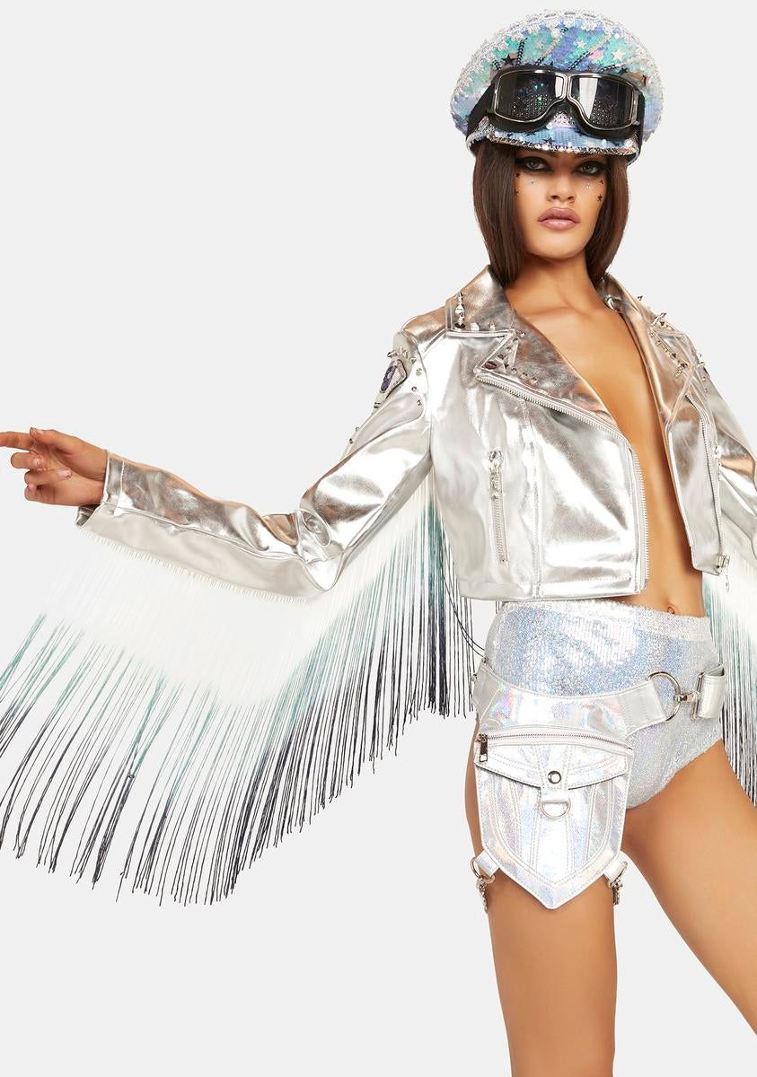 Euphoric Visions Fringe Moto Jacket sold by Dolls Kill product image thumbnail 4