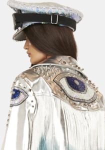 Euphoric Visions Fringe Moto Jacket sold by Dolls Kill