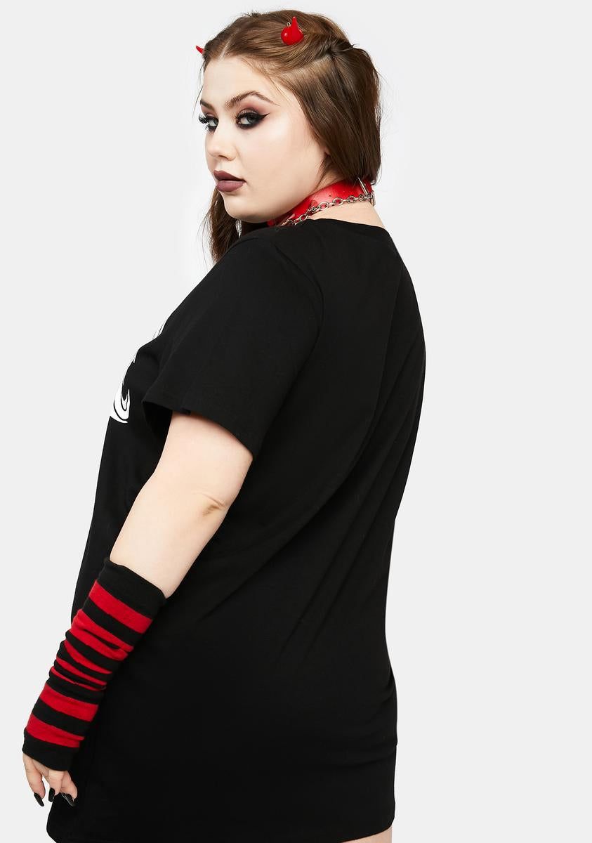 Plus Sin Is In Oversized Graphic Tee sold by Dolls Kill product image thumbnail 4