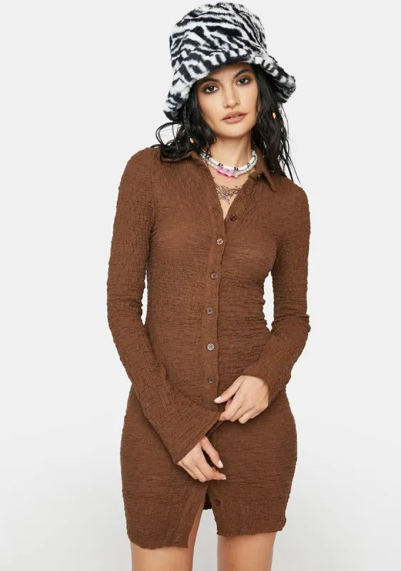 Chocolate All My Loving Mini Dress sold by Dolls Kill