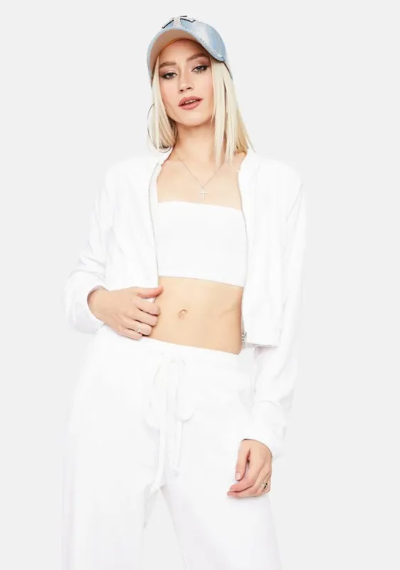 Pure Chill Times Tube Top Velour Jacket Set sold by Dolls Kill