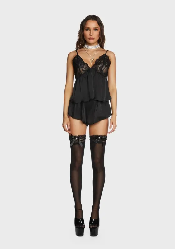 Rosie Satin And Lace Cami And Short Set sold by Dolls Kill
