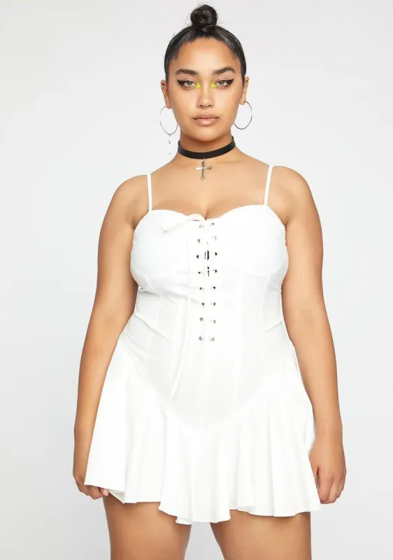 Plus Icy Truthful Thoughts Flared Dress sold by Dolls Kill
