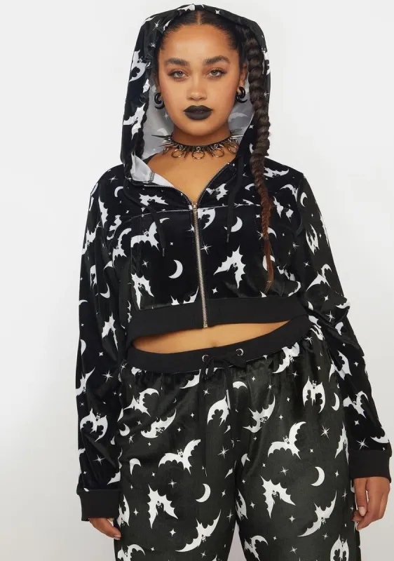 Plus Bat Behavior Velvet Track Jacket sold by Dolls Kill