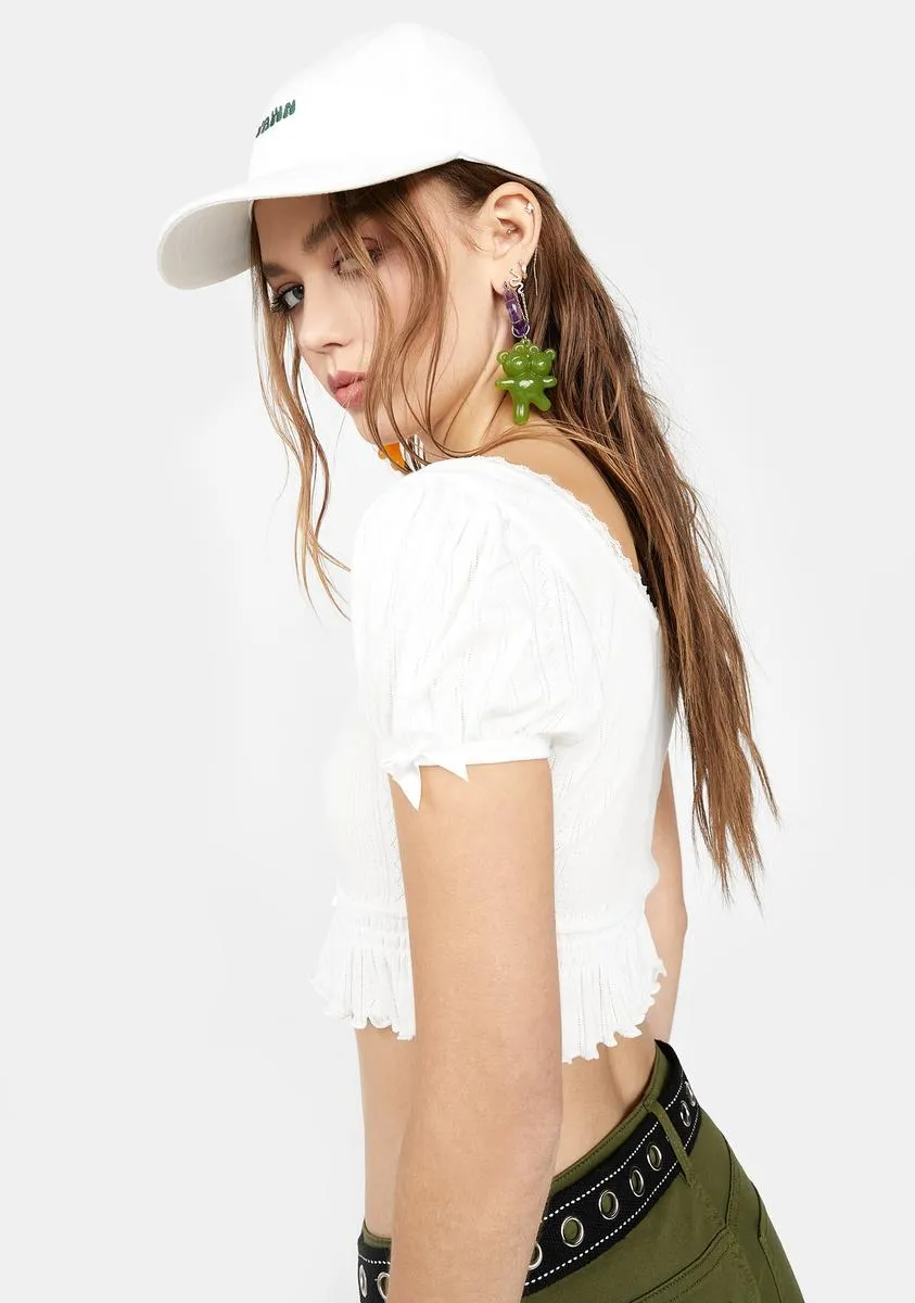 I'm The Realest Pointelle Crop Top sold by Dolls Kill product image thumbnail 4