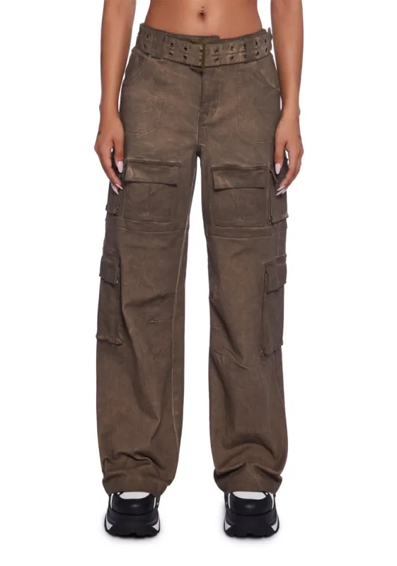 Living Is Easy Cargo Pants sold by Dolls Kill