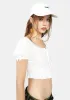 I'm The Realest Pointelle Crop Top sold by Dolls Kill