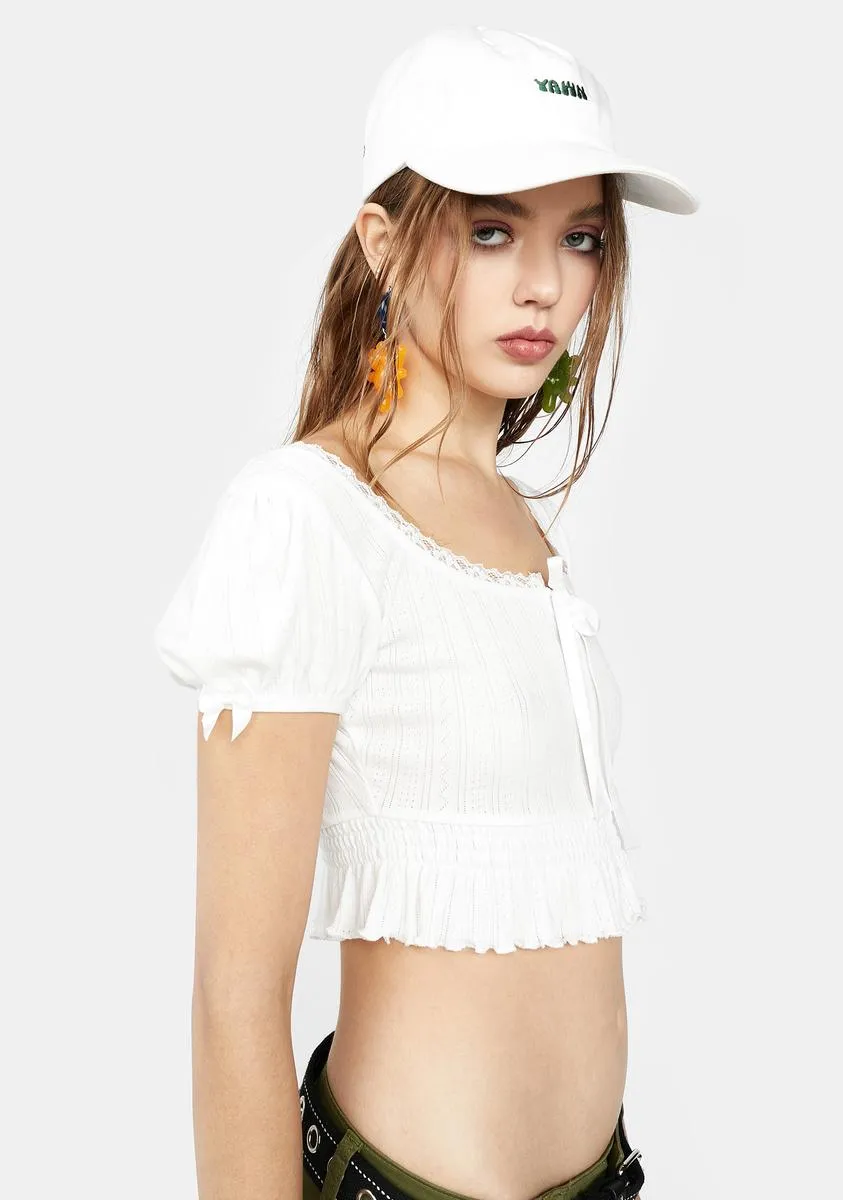 I'm The Realest Pointelle Crop Top sold by Dolls Kill product image thumbnail 2