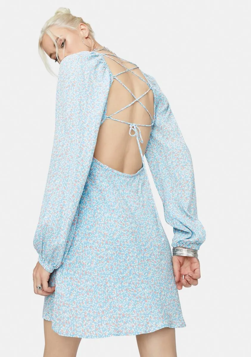 Chicks Dig It Long Sleeve Floral Mini Dress sold by Dolls Kill product image thumbnail 4