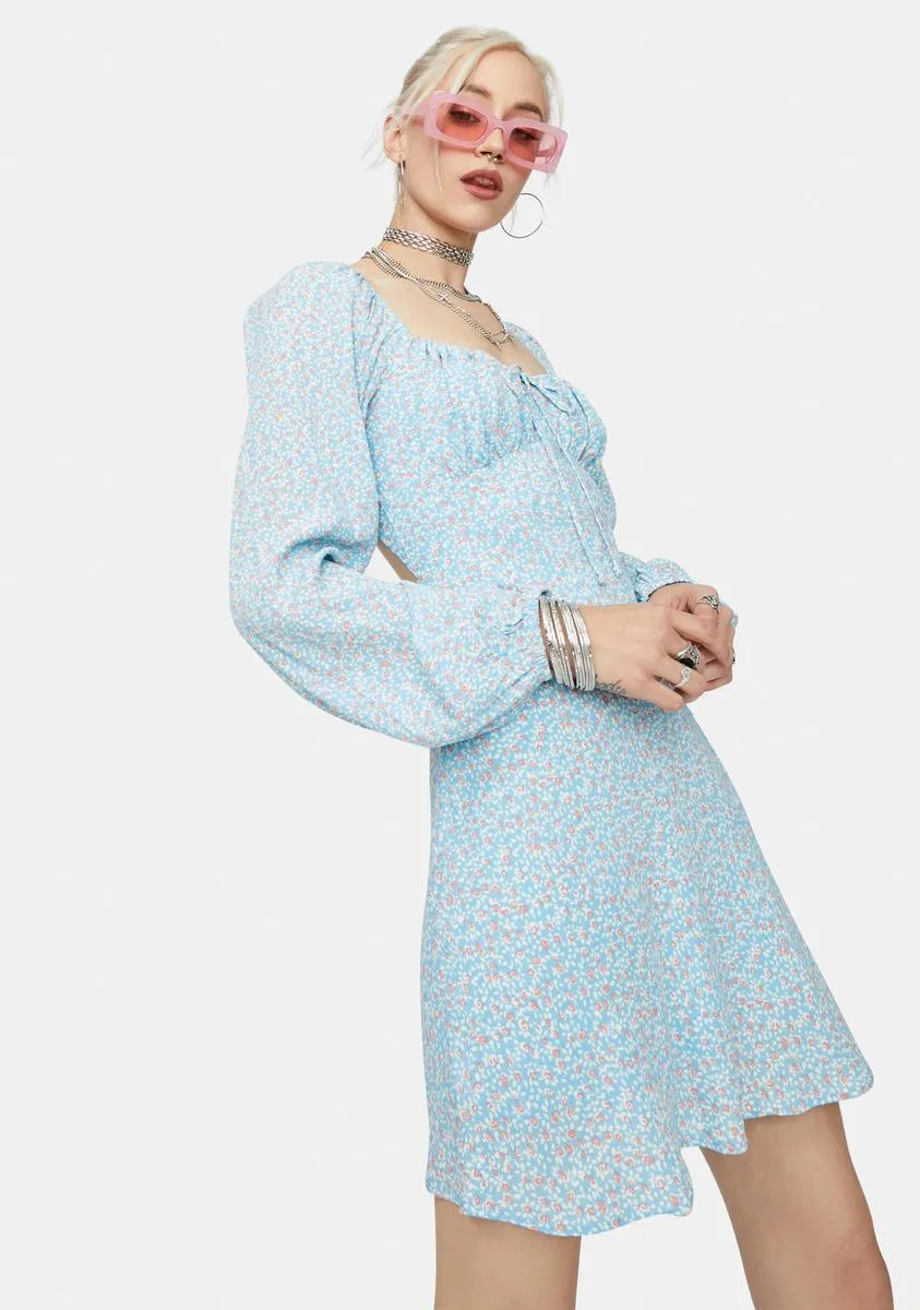 Chicks Dig It Long Sleeve Floral Mini Dress sold by Dolls Kill product image thumbnail 2