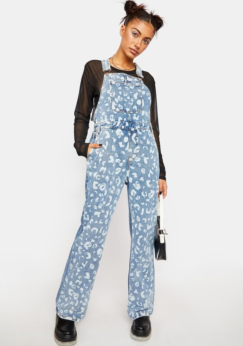 Painted Leopard Denim Overalls sold by Dolls Kill product image thumbnail 3