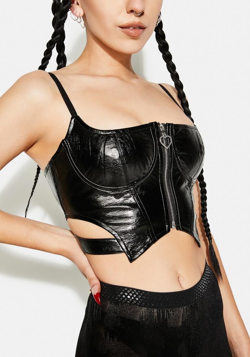 Millenium E-Worm Half Cup Top sold by Dolls Kill