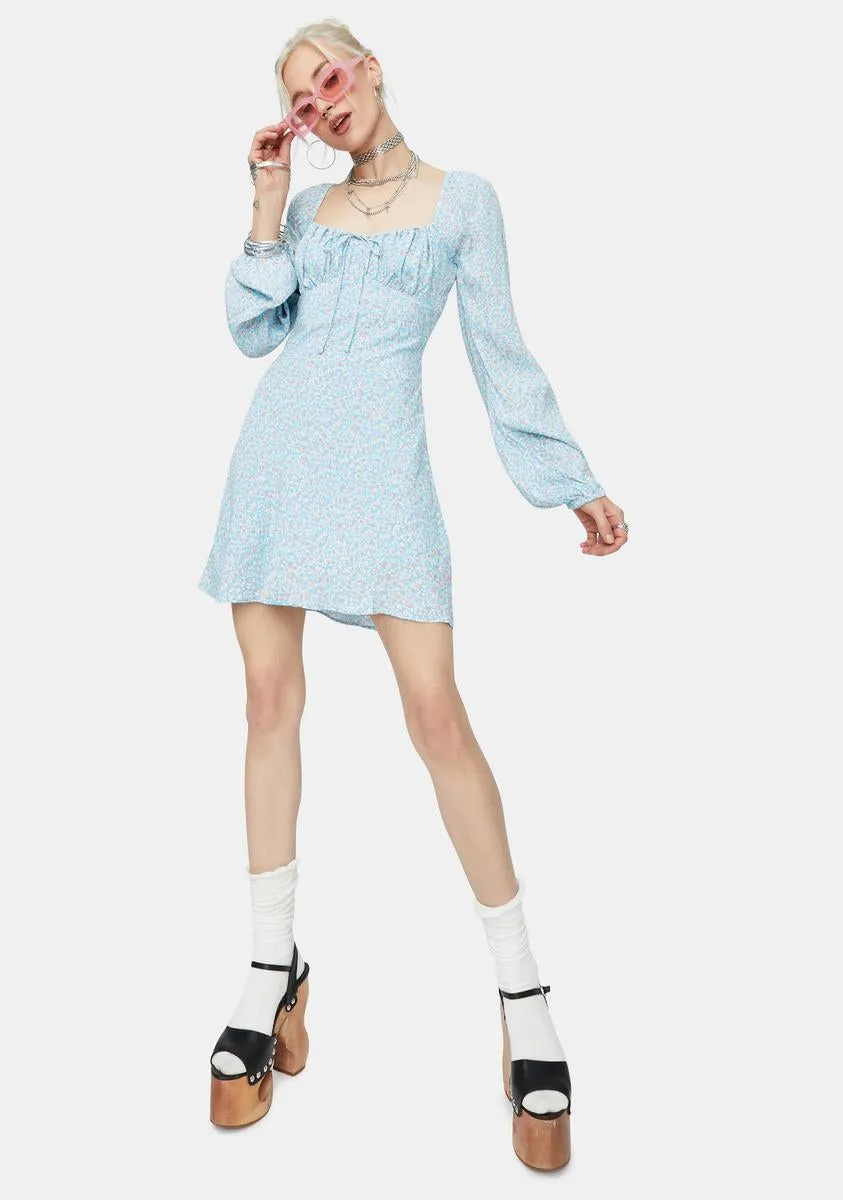 Chicks Dig It Long Sleeve Floral Mini Dress sold by Dolls Kill product image thumbnail 3