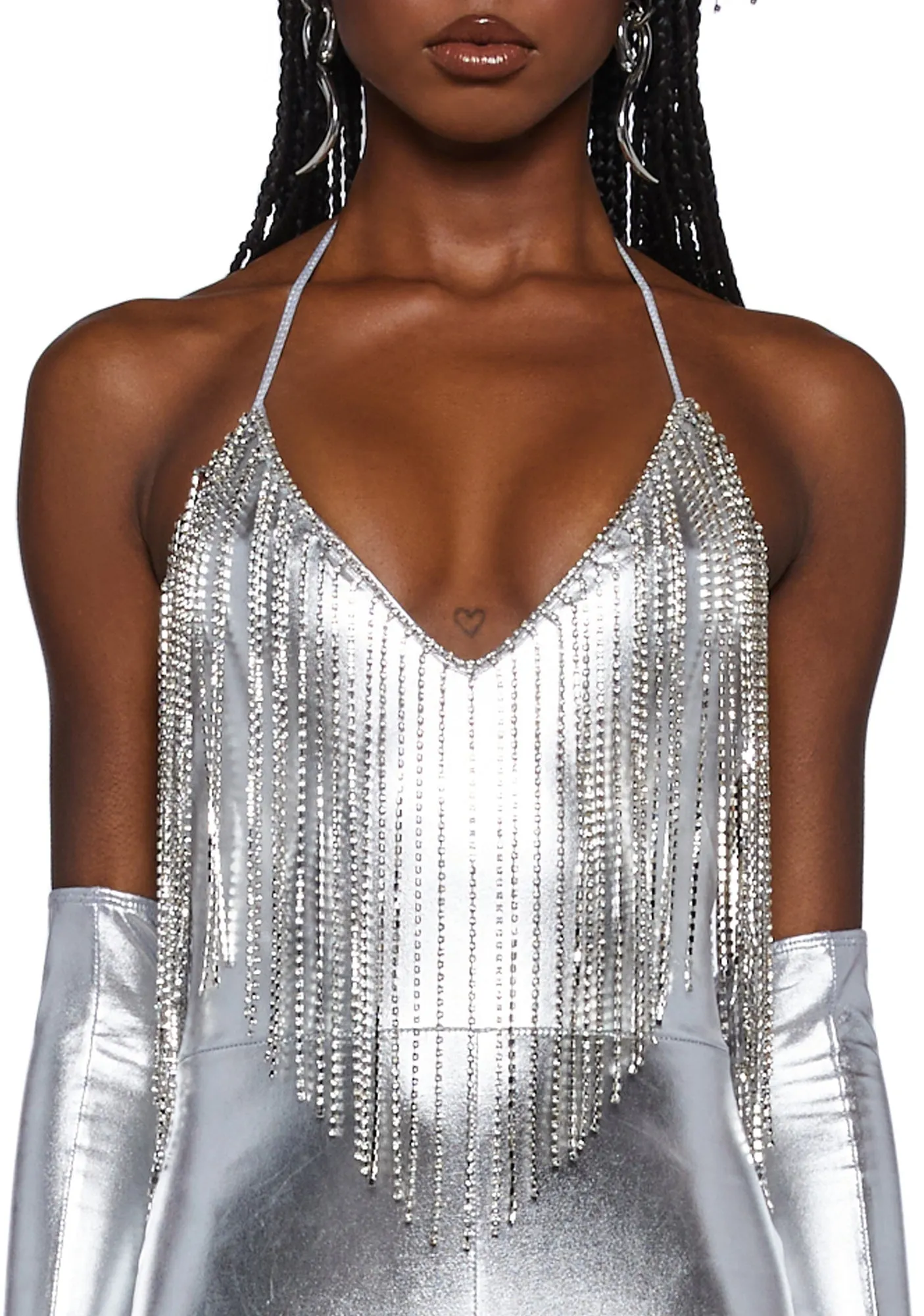 Shining Attitude Fringe Romper sold by Dolls Kill product image thumbnail 5