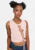 Catty Ties Lace Up Crop Top sold by Dolls Kill
