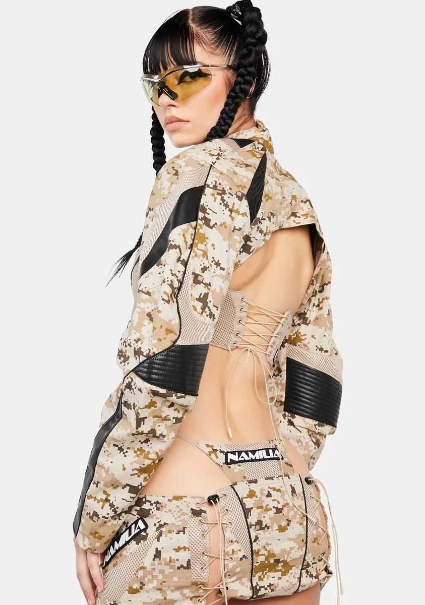 Desert Camo Moto Choker Jacket sold by Dolls Kill product image thumbnail 4