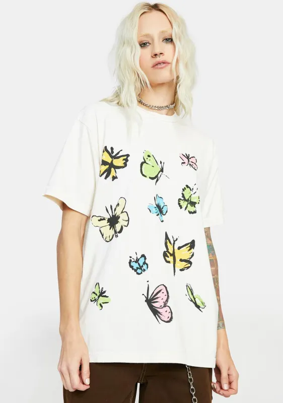 Butterflies Organic Graphic Tee sold by Dolls Kill