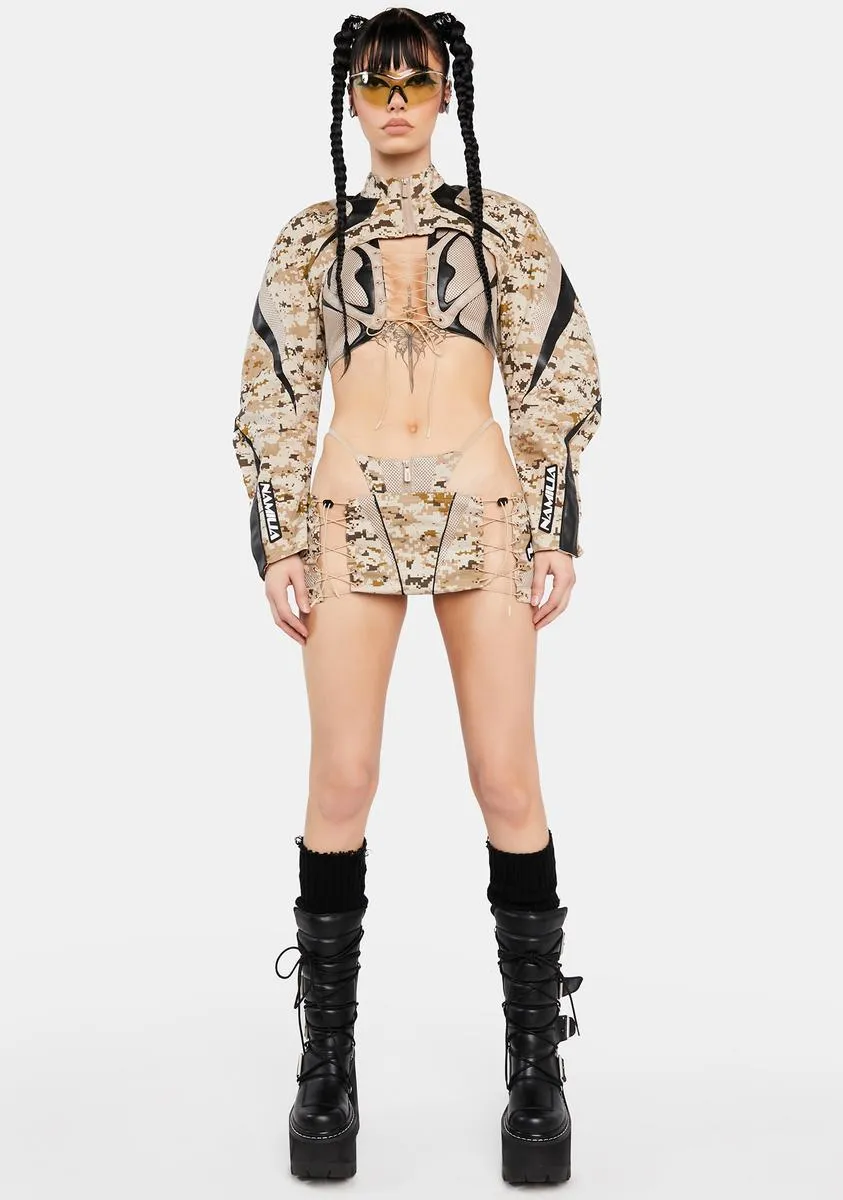 Desert Camo Moto Choker Jacket sold by Dolls Kill product image thumbnail 3