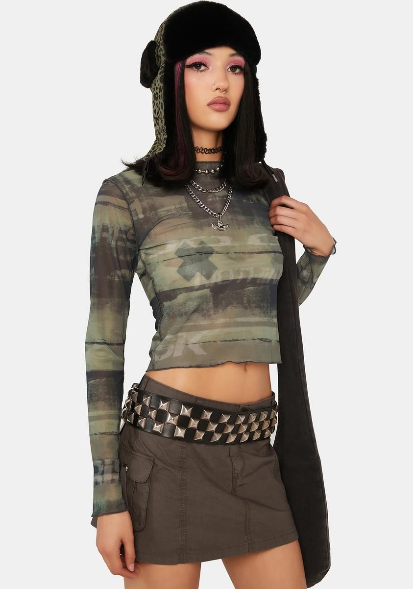 Evergreen Mesh Crop Top sold by Dolls Kill product image thumbnail 2
