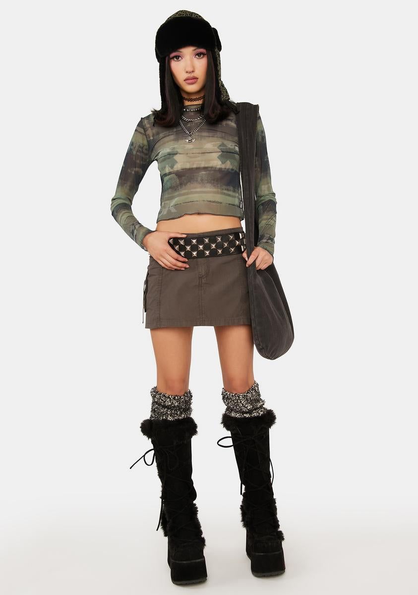 Evergreen Mesh Crop Top sold by Dolls Kill product image thumbnail 3