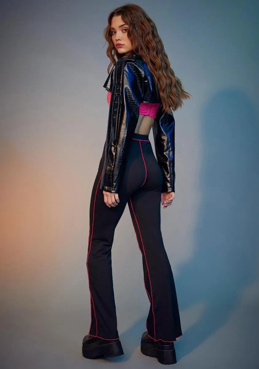 Fuchsia Livin' Reckless Contrast Stitch Pants sold by Dolls Kill product image thumbnail 4