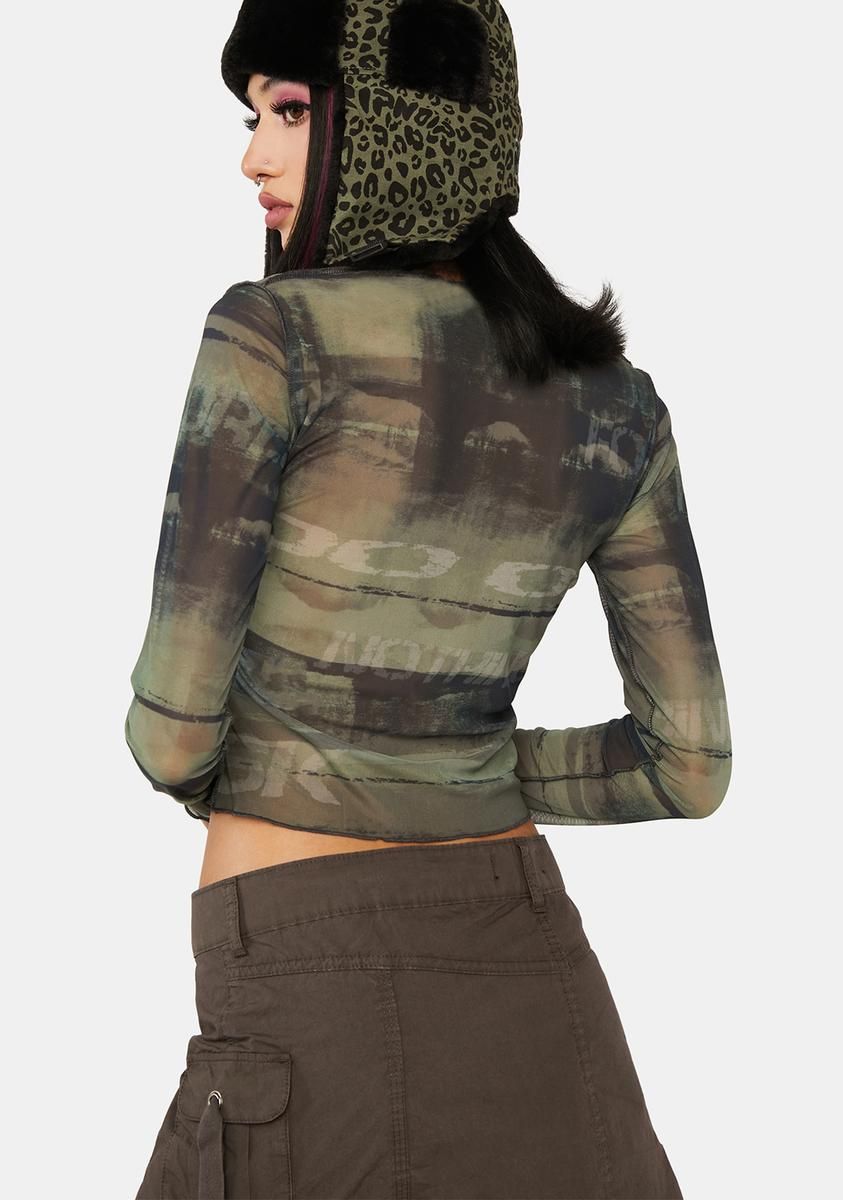 Evergreen Mesh Crop Top sold by Dolls Kill product image thumbnail 4