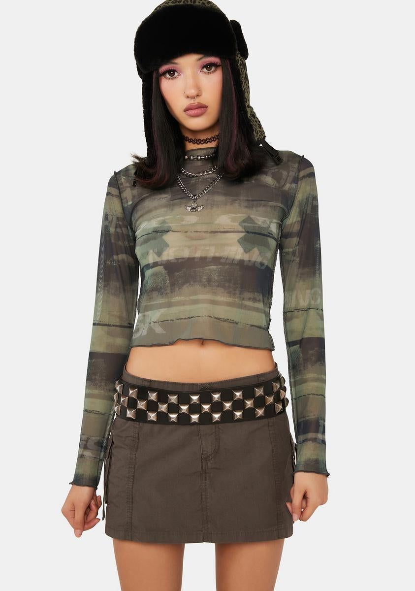 Evergreen Mesh Crop Top sold by Dolls Kill