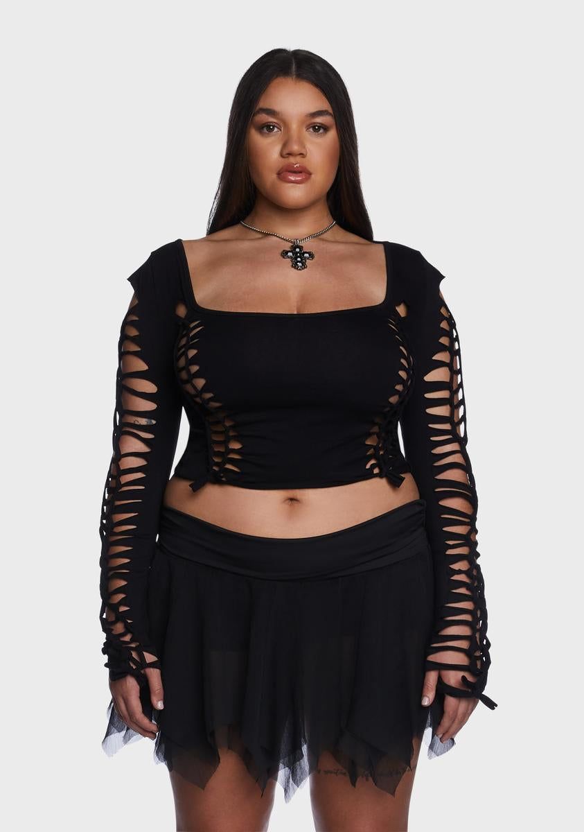 Plus Alternative Spells Long Sleeve Top sold by Dolls Kill