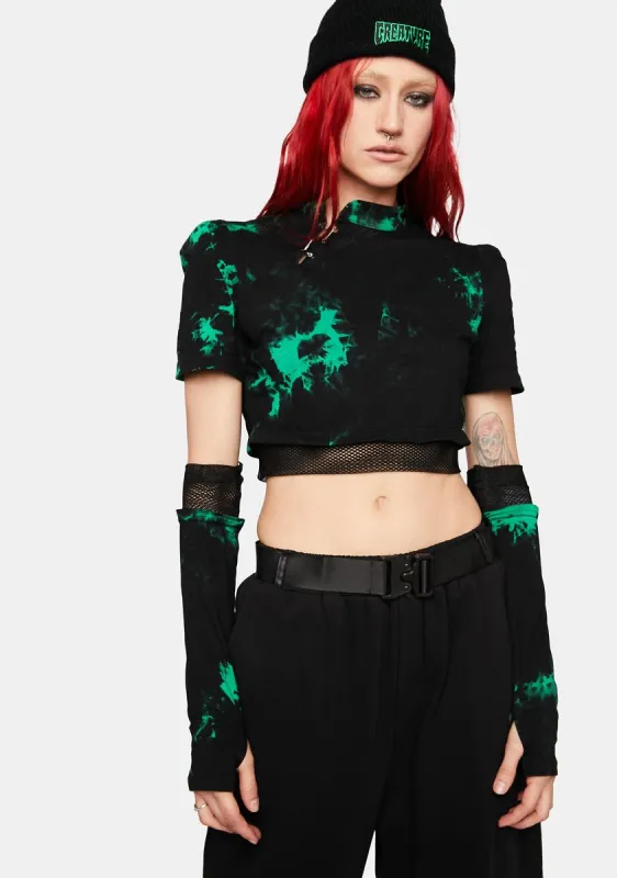 Dark Tie Dyed Two Wear Long Sleeve T-Shirt sold by Dolls Kill