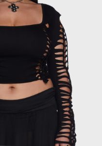 Plus Alternative Spells Long Sleeve Top sold by Dolls Kill