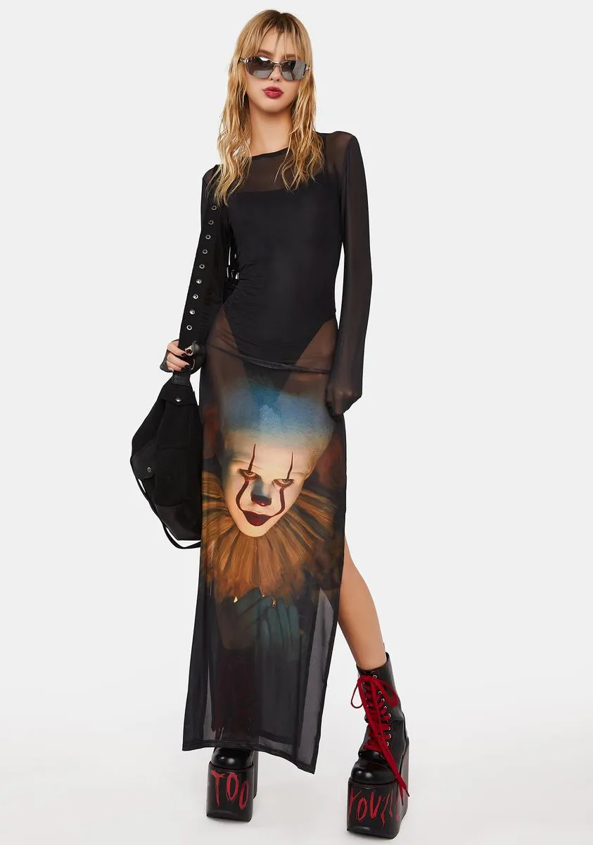 The Dancing Clown Maxi Dress sold by Dolls Kill
