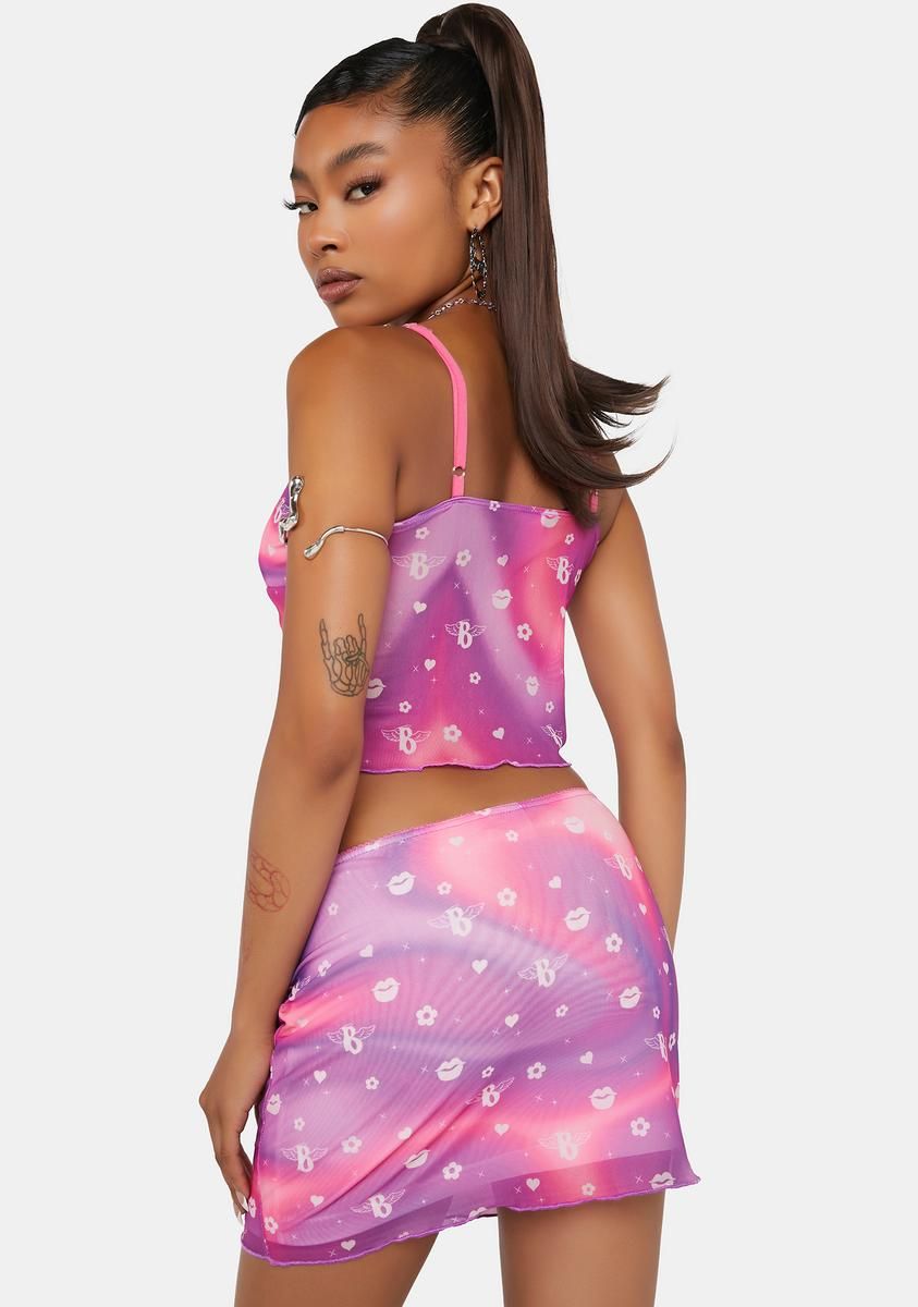 x Bratz Swirl Print Mesh Mini Skirt sold by Dolls Kill product image thumbnail 4