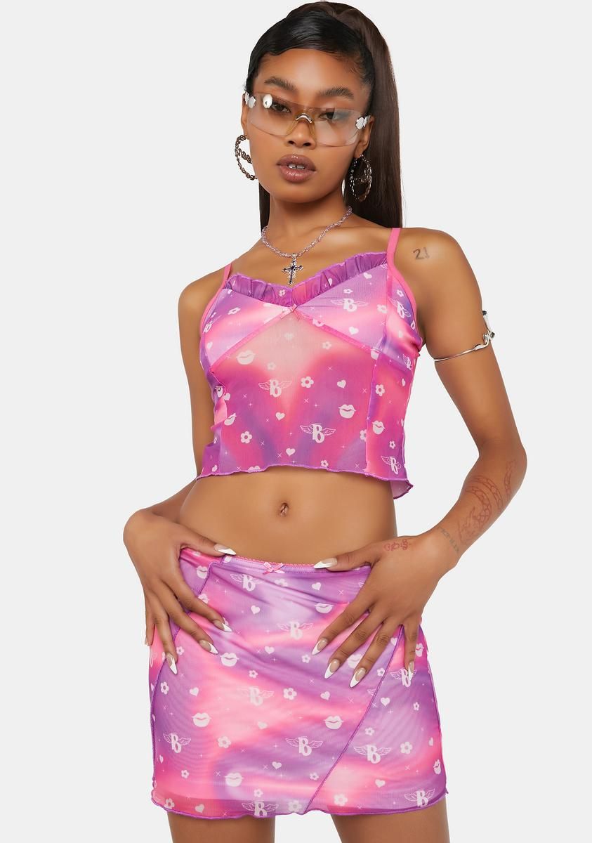 x Bratz Swirl Print Mesh Mini Skirt sold by Dolls Kill product image thumbnail 2